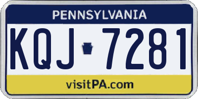 PA license plate KQJ7281