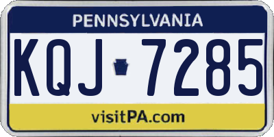 PA license plate KQJ7285