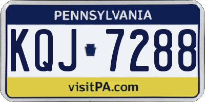 PA license plate KQJ7288