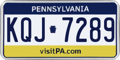 PA license plate KQJ7289