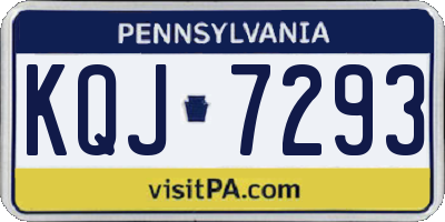 PA license plate KQJ7293