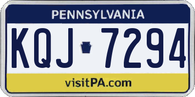 PA license plate KQJ7294