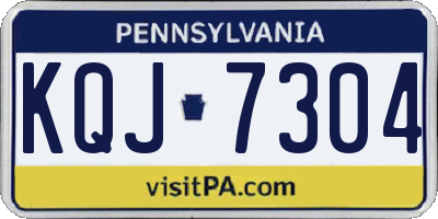 PA license plate KQJ7304