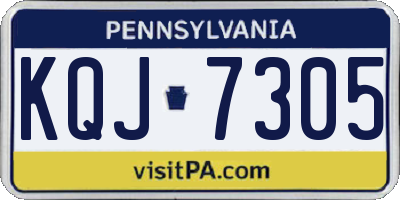 PA license plate KQJ7305