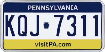 PA license plate KQJ7311