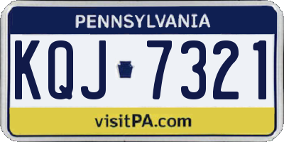 PA license plate KQJ7321