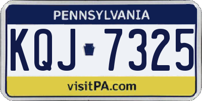 PA license plate KQJ7325