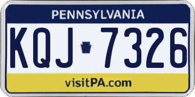 PA license plate KQJ7326