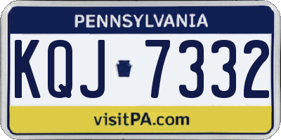 PA license plate KQJ7332