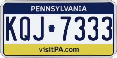 PA license plate KQJ7333