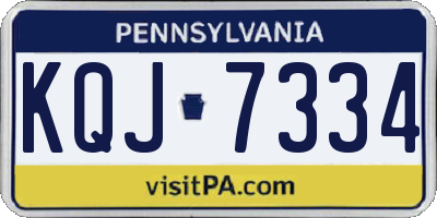 PA license plate KQJ7334
