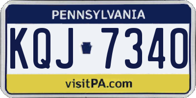 PA license plate KQJ7340