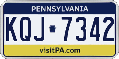 PA license plate KQJ7342