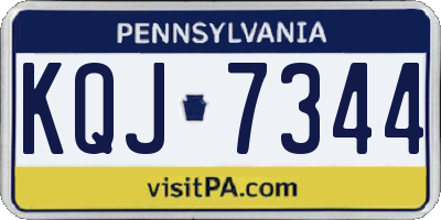 PA license plate KQJ7344