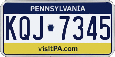 PA license plate KQJ7345