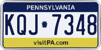 PA license plate KQJ7348