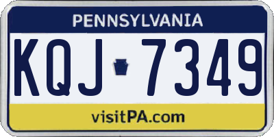 PA license plate KQJ7349