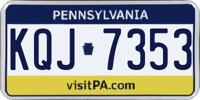PA license plate KQJ7353