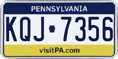 PA license plate KQJ7356