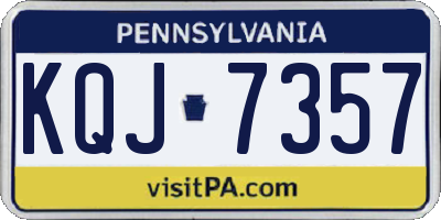 PA license plate KQJ7357