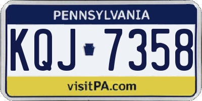 PA license plate KQJ7358