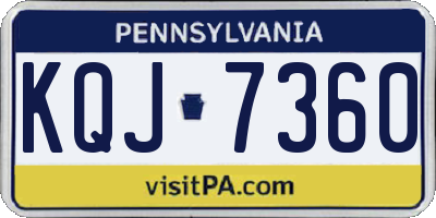 PA license plate KQJ7360