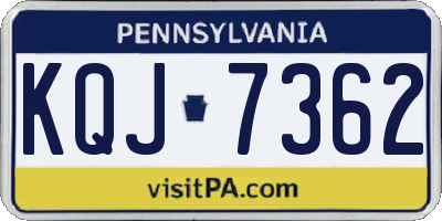 PA license plate KQJ7362