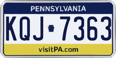 PA license plate KQJ7363