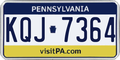 PA license plate KQJ7364