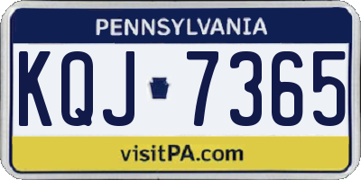 PA license plate KQJ7365