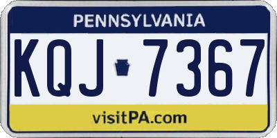 PA license plate KQJ7367