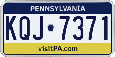 PA license plate KQJ7371