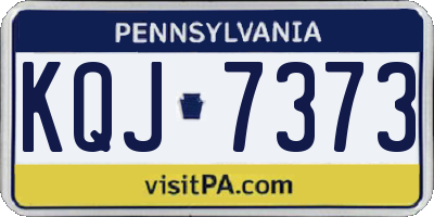 PA license plate KQJ7373