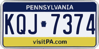 PA license plate KQJ7374