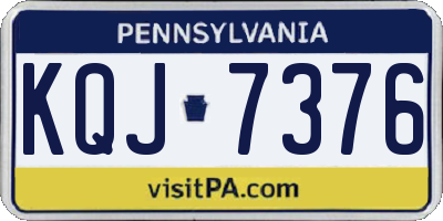 PA license plate KQJ7376