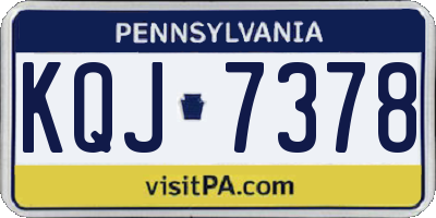 PA license plate KQJ7378