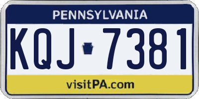 PA license plate KQJ7381