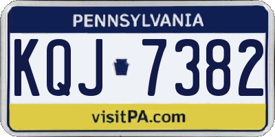 PA license plate KQJ7382