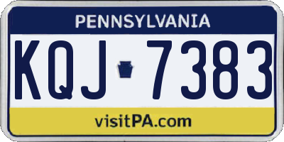PA license plate KQJ7383