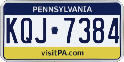 PA license plate KQJ7384