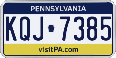 PA license plate KQJ7385