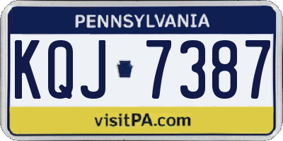 PA license plate KQJ7387