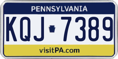 PA license plate KQJ7389