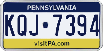 PA license plate KQJ7394