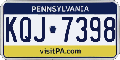 PA license plate KQJ7398