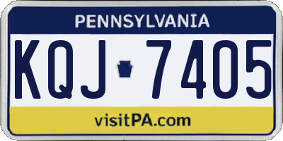 PA license plate KQJ7405