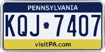 PA license plate KQJ7407