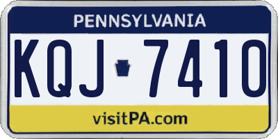 PA license plate KQJ7410