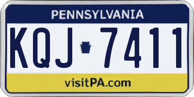PA license plate KQJ7411