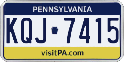 PA license plate KQJ7415